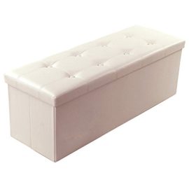 SONGMICS 110 x 38 x 38 cm Grand Pouf Coffre de Rangement Pliable LSF SONGMICS 110 x 38 x 38 cm Grand Pouf Coffre de Rangement Pliable LSF