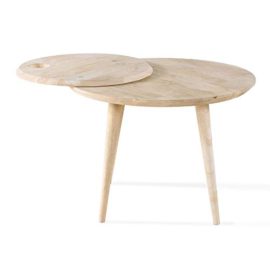 Table Basse Ronde en hévéa Massif avec Plateau pivotant H43cm Bergen Table Basse Ronde en hévéa Massif avec Plateau pivotant H43cm Bergen 2