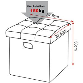 WOLTU-835-Tabouret-Pouf-Coffre-Cube-Repose-Pieds-avec-Espace-de-Rangement-Bote-de-Rangement-Pliables-en-Simili-Cuir375-375-38cm-0-1