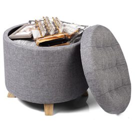 WOLTU-838-Tabouret-Pouf-Coffre-Bote-de-RangementCouvercle-Amovible-Assise-rembourre-en-Lin44x41cm-0-2