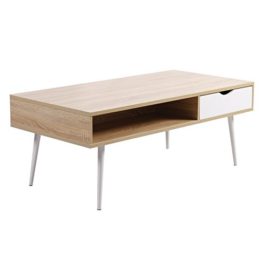 WOLTU-TSG16hei-Table-Basse-en-Bois-Jambe-en-mtal-Table-TV-avec-tiroir-et-Compartiment-Ouvert-120x60x48cm-LxPxHChne-0-2