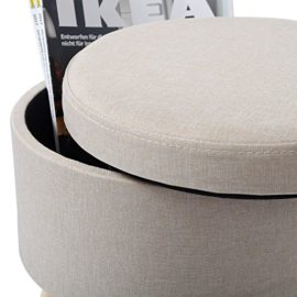 WOLTU Tabouret Rond Pouf Coffre de Rangement Repose-Pieds,siège en Lin Pieds en Bois Massif,SH08-W séries WOLTU Tabouret Rond Pouf Coffre de Rangement Repose-Pieds,siège en Lin Pieds en Bois Massif,SH08-W séries 6