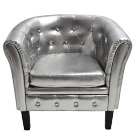 vidaXL-Fauteuil-Chesterfield-argent-0