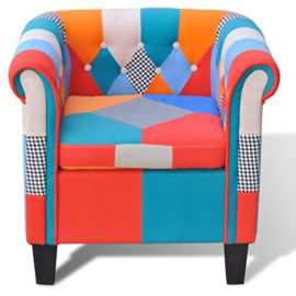 vidaXL-Fauteuil-TV-Tissu-Patchwork-Fauteuil-en-Tissu-Finition-Patchwork-0-0