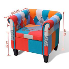 vidaXL Fauteuil TV Tissu Patchwork Fauteuil en Tissu Finition Patchwork vidaXL Fauteuil TV Tissu Patchwork Fauteuil en Tissu Finition Patchwork 6