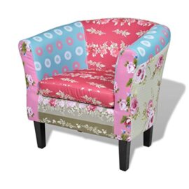 vidaXL Fauteuil design Flora patchwork multi couleur ergonomique ajouter de la gaieté vidaXL Fauteuil design Flora patchwork multi couleur ergonomique ajouter de la gaieté