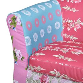 vidaXL Fauteuil design Flora patchwork multi couleur ergonomique ajouter de la gaieté vidaXL Fauteuil design Flora patchwork multi couleur ergonomique ajouter de la gaieté 6