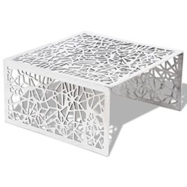 vidaXL-Table-Basse-Table-de-Salon-Aluminium-Design-gomtrique-ajour-Argent-0