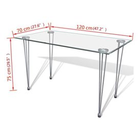 vidaXL Table Transparente avec Plateau Verre trempé pour Salle à Manger Cuisine vidaXL Table Transparente avec Plateau Verre trempé pour Salle à Manger Cuisine 6