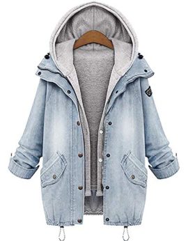 CODENIM Femmes Veste à Capuche en Couches Casual Denim Manteaux Bouton Avant Chaud Jean Blouson de Vraies Poches Manteau Hoodie Hoody Outwear Automne Hiver CODENIM Femmes Veste à Capuche en Couches Casual Denim Manteaux Bouton Avant Chaud Jean Blouson de Vraies Poches Manteau Hoodie Hoody Outwear Automne Hiver 2