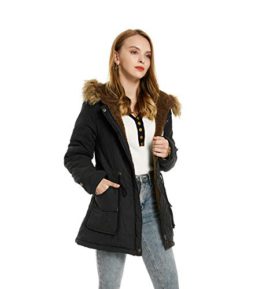 Doudoune Femme Chaud Parka Manteau en Coton Hiver Blouson Fourrure avec Capuche Rembourré Veste Style Militaire Doudoune Femme Chaud Parka Manteau en Coton Hiver Blouson Fourrure avec Capuche Rembourré Veste Style Militaire