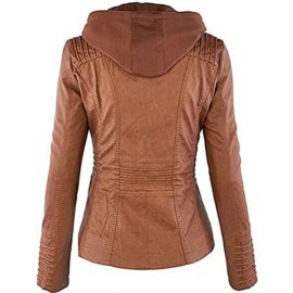 Eastway Femme Faux Veste en Cuir à Capuche Blousons Manteaux pour Le Printemps Automne et l’hiver Eastway Femme Faux Veste en Cuir à Capuche Blousons Manteaux pour Le Printemps Automne et l’hiver 3