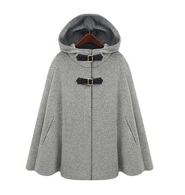 Femme-lgant-Chaud-Hiver-Capuche-Poncho-Cape-Mlange-de-laine-Veste-Manteau--capuche-0