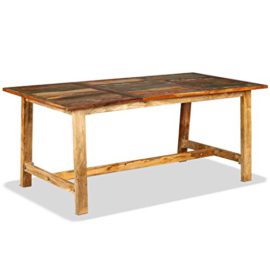 Festnight Table à Manger Industriel en Bois de Récupération Massif 180 x 90 x 76 cm Festnight Table à Manger Industriel en Bois de Récupération Massif 180 x 90 x 76 cm 2