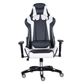 Gaming Racing PC Chaises de jeu pour ordinateur Sport Fauteuil de bureau pivotant Inclinable High Back by Gshopper® Blanc/Bleu/Rouge Gaming Racing PC Chaises de jeu pour ordinateur Sport Fauteuil de bureau pivotant Inclinable High Back by Gshopper® Blanc/Bleu/Rouge