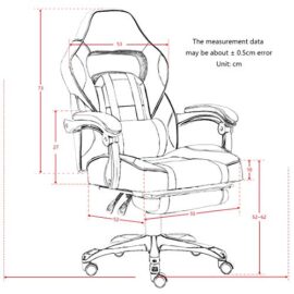 JR-Knight-LC-04BKBL-Chaise-de-jeu-ergonomique-avec-repose-pieds-Conception-pour-joueur-professionnel-Pour-le-bureau-et-lordinateur–la-maison-Pivotante-De-course-En-cuir-PU-Rembourre-Inclinable-et-bas-0-2