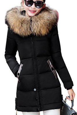 Magike-Manteau-Chaud-Doudoune-Femme-Veste-Capuche-Fourrure-Faux-Long-Hiver-Jacket-Blouson-Causal-Marron-0