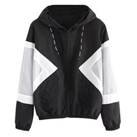 Manteaux Femme, YUYOUG Femme Manteau Capuche Coupe-Vent Zippé Windbreaker Veste Blouson À Capuche Parka Respirant Sport Veste pour Fille Manteaux Femme, YUYOUG Femme Manteau Capuche Coupe-Vent Zippé Windbreaker Veste Blouson À Capuche Parka Respirant Sport Veste pour Fille