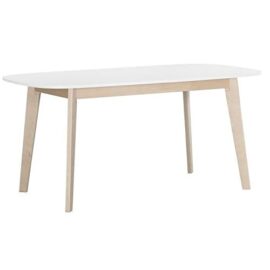 NAISS Table a manger extensible de 6 a 8 personnes scandinave pieds bouleau massif + plateau melamine blanc – L 160 a 200 x l 90 cm NAISS Table a manger extensible de 6 a 8 personnes scandinave pieds bouleau massif + plateau melamine blanc – L 160 a 200 x l 90 cm 3