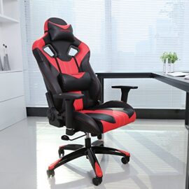 SONGMICS Chaise Gaming Ergonomique, Fauteuil Gamer au Design innové, Fauteuil de Bureau à Dossier Haut, Accoidoirs réglables 3D, Matériaux de Luxe, Large Coussin Lombaire, Noir + Rouge, RCG33R SONGMICS Chaise Gaming Ergonomique, Fauteuil Gamer au Design innové, Fauteuil de Bureau à Dossier Haut, Accoidoirs réglables 3D, Matériaux de Luxe, Large Coussin Lombaire, Noir + Rouge, RCG33R 3