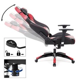 SONGMICS Chaise Gaming Ergonomique, Fauteuil Gamer au Design innové, Fauteuil de Bureau à Dossier Haut, Accoidoirs réglables 3D, Matériaux de Luxe, Large Coussin Lombaire, Noir + Rouge, RCG33R SONGMICS Chaise Gaming Ergonomique, Fauteuil Gamer au Design innové, Fauteuil de Bureau à Dossier Haut, Accoidoirs réglables 3D, Matériaux de Luxe, Large Coussin Lombaire, Noir + Rouge, RCG33R 5