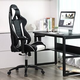 SONGMICS-Fauteuil-Gamer-Chaise-Gaming-Fauteuil-de-Bureau–Dossier-Haut-Rembourrage-en-Mousse-indemnisable-Appui-tte-Support-Lombaire-Maison-Bureau-0-0