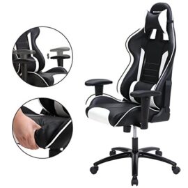 SONGMICS-Fauteuil-Gamer-Chaise-Gaming-Fauteuil-de-Bureau–Dossier-Haut-Rembourrage-en-Mousse-indemnisable-Appui-tte-Support-Lombaire-Maison-Bureau-0-1