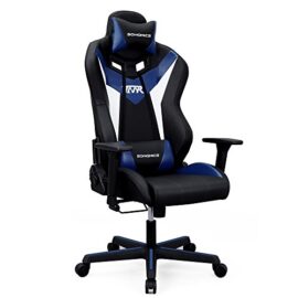 SONGMICS-Fauteuil-Gamer-Chaise-Gaming-Fauteuil-de-Bureau–Dossier-Haut-Rembourrage-en-Mousse-indemnisable-avec-Appui-tte-et-Support-Lombaire-0