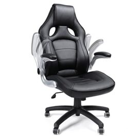 SONGMICS Fauteuil de Sport Racing，avec siège épais et Fonction d’inclinaison，Chaise pour Ordinateur，Hauteur réglable Simili Cuir Noir OBG62B SONGMICS Fauteuil de Sport Racing，avec siège épais et Fonction d’inclinaison，Chaise pour Ordinateur，Hauteur réglable Simili Cuir Noir OBG62B 4