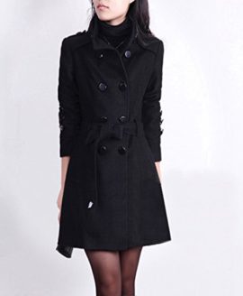 YOUJIA Femme Col Montant Trench-Coat Longue Double Boutonnage Manteaux en Laine Mélangée Parkas d’hiver YOUJIA Femme Col Montant Trench-Coat Longue Double Boutonnage Manteaux en Laine Mélangée Parkas d’hiver 4