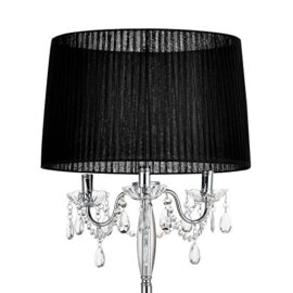 [lux.pro] lampadaire lampe sur pied (3 x socles E14)(165 cm x Ø 45 cm) pied chromé + abat-jour noir + pendeloque de cristal lampe lampe de salon luminaire lampadaire [lux.pro] lampadaire lampe sur pied (3 x socles E14)(165 cm x Ø 45 cm) pied chromé + abat-jour noir + pendeloque de cristal lampe lampe de salon luminaire lampadaire 4