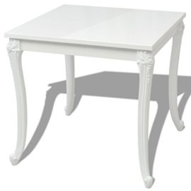 vida-XL-Table-de-salle–manger-Laque-Blanc-0