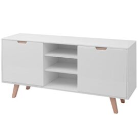 vidaXL Buffet à haute brillance 150 x 40 x 73 cm PFDM blanc vidaXL Buffet à haute brillance 150 x 40 x 73 cm PFDM blanc 2