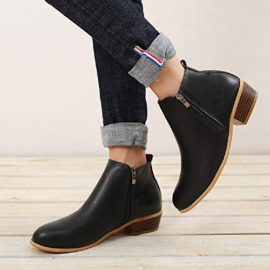 Boots-Femme-Talon-Bottine-Femmes-Hiver-Daim-Cuir-Bottes-Chelsea-Low-Chic-Cheville-Compenses-Grande-Taille-Chaussures-3cm-Bleu-Marron-Noir-35-43-0-0