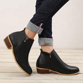 Boots-Femme-Talon-Bottine-Femmes-Hiver-Daim-Cuir-Bottes-Chelsea-Low-Chic-Cheville-Compenses-Grande-Taille-Chaussures-3cm-Bleu-Marron-Noir-35-43-0-1