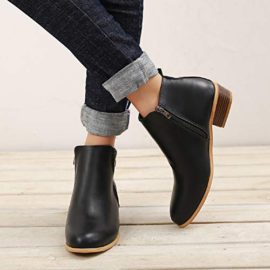 Boots-Femme-Talon-Bottine-Femmes-Hiver-Daim-Cuir-Bottes-Chelsea-Low-Chic-Cheville-Compenses-Grande-Taille-Chaussures-3cm-Bleu-Marron-Noir-35-43-0-2