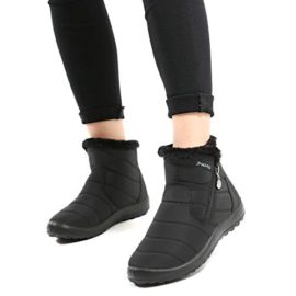 Gracosy-Bottes-de-Neige-Femmes-Filles-Chaussures-Ville-Hiver-Bottines-de-Pluie-Impermable-avec-Fourrure–Talons-Plats-Boots-Intrieur-Fourre-Chaude-Confortable-Zipp-Noir-Rouge-0-1