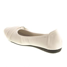 Primtex-Ballerines-Femme-Noir-ou-Blanc-Souples-Boucle-argente-strass-36-0-1