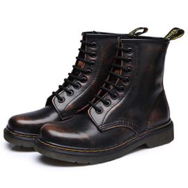 Qimaoo-Bottes-Femmes-Hommes-Classique-Bottes-de-Moto–Lacets-Bottes-de-Combat-Sport-Bottines-en-Cuir-0-0