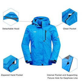 Wantdo Femme Anorak Veste de Ski Imperméable 3 en 1 Blouson Doublure Matelassé Wantdo Femme Anorak Veste de Ski Imperméable 3 en 1 Blouson Doublure Matelassé 5