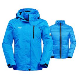 Wantdo Femme Anorak Veste de Ski Imperméable 3 en 1 Blouson Doublure Matelassé Wantdo Femme Anorak Veste de Ski Imperméable 3 en 1 Blouson Doublure Matelassé 2