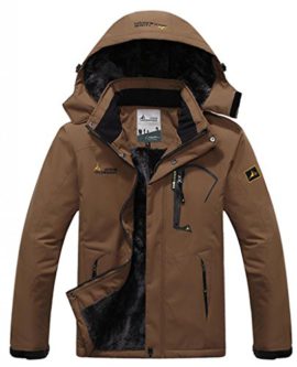 Wantdo-Homme-Anorak-Veste-Coupe-Vent-dhiver-Manteau-Impermable-tanche--Capuche-Coupe-Pluie-Sportif-Caf-X-Small-0