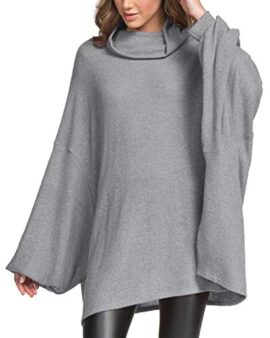 ACHIOOWA-Femme-Oversize-Pull-Tops-Col-V-Manches-Longues-Tunique-Blouse-Longue-Casual-Sweat-Shirt-0-2