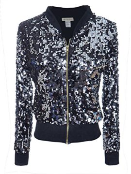 Anna-Kaci Femmes Mesdames Blanc Noir Argent Sequin Skinny Rib Rop Longue Fermeture éclair Manches Veste Courte Veste Bombardier Volant de Motard Blazer Veste Anna-Kaci Femmes Mesdames Blanc Noir Argent Sequin Skinny Rib Rop Longue Fermeture éclair Manches Veste Courte Veste Bombardier Volant de Motard Blazer Veste