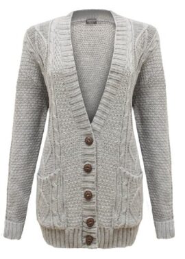 Cexi Couture – Gilet Femme Tricot Maille Bouton Style Grand-Père Cardigan Neuf – 36-42, Gris Clair Cexi Couture – Gilet Femme Tricot Maille Bouton Style Grand-Père Cardigan Neuf – 36-42, Gris Clair