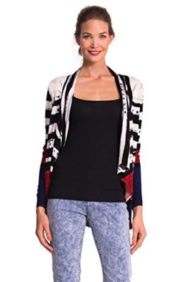 Desigual-Verano-Gilet-Empire-Imprim-Col-asymtrique-Manches-longues-Femme-0