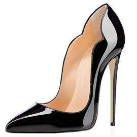 EDEFS-Escarpins-Femmes-Noir-Stiletto-Plusieurs-Coloris-Brillant-Synthtique-Talon-Aiguille-Bout-Pointu-Ferm-0