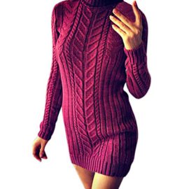 Fantaisiez-Pulls-Femme-Col-Roul-Mini-Robe-Tricots-Manche-Longue-Chandail-Automne-Hiver-Chaud-Pullover-Tricot-Cardigan-Solide-Pullover-Tops-0
