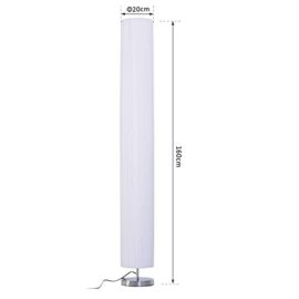 Homcom Lampe lampadaire Colonne sur Pied Design Contemporain dim. 20L x 20l x 160H cm lumière tamisée 40 W métal chromé Tissu Blanc Homcom Lampe lampadaire Colonne sur Pied Design Contemporain dim. 20L x 20l x 160H cm lumière tamisée 40 W métal chromé Tissu Blanc 4