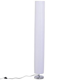 Homcom Lampe lampadaire Colonne sur Pied Design Contemporain dim. 20L x 20l x 160H cm lumière tamisée 40 W métal chromé Tissu Blanc Homcom Lampe lampadaire Colonne sur Pied Design Contemporain dim. 20L x 20l x 160H cm lumière tamisée 40 W métal chromé Tissu Blanc 5